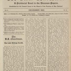 Church Gazette, Auckland: December 1921 Supplement