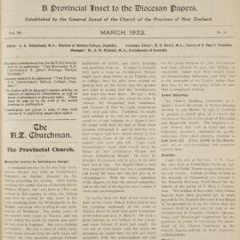 Church Gazette, Auckland: March 1922 Supplement