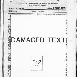 The New Zealand Wesleyan: 1st August 1883