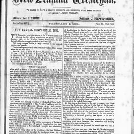 The New Zealand Wesleyan: 9th February 1884