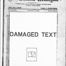 The New Zealand Wesleyan: 1st March 1884