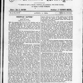 The New Zealand Wesleyan: 1st April 1884
