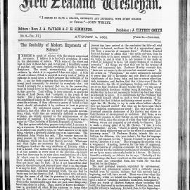 The New Zealand Wesleyan: 1st August 1891