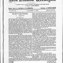 The New Zealand Wesleyan: 1st October 1891