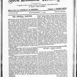 The New Zealand Wesleyan: 1st November 1891