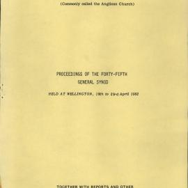 Proceedings of the General Synod: 45th General Synod, 1982