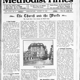 The New Zealand Methodist Times: 27th August 1927