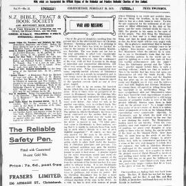 The New Zealand Methodist Times: 20th February 1915