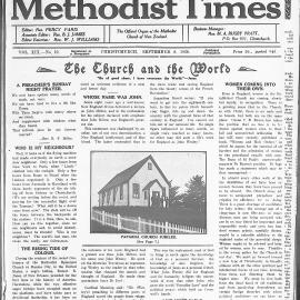 The New Zealand Methodist Times: 8th September 1928