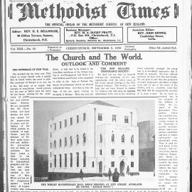 The New Zealand Methodist Times: 9th September 1939