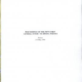 Proceedings of the General Synod: 51st General Synod, 1994