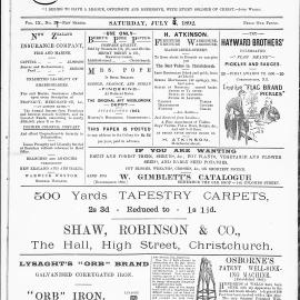The New Zealand Methodist Times: 2nd July 1892