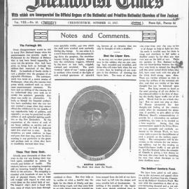 The New Zealand Methodist Times: 13th October 1917