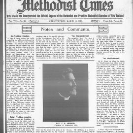 The New Zealand Methodist Times: 16th March 1918