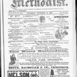 The New Zealand Methodist Times: 25th November 1893