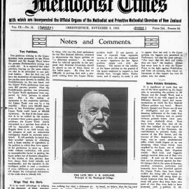 The New Zealand Methodist Times: 9th November 1918