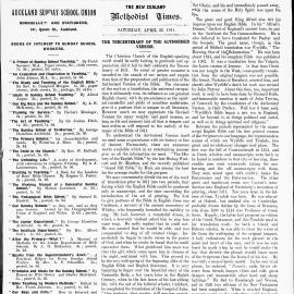 The New Zealand Methodist Times: 22nd April 1911