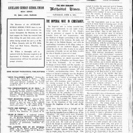 The New Zealand Methodist Times: 3rd June 1911