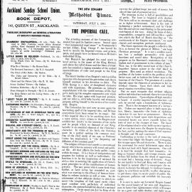 The New Zealand Methodist Times: 1st July 1911
