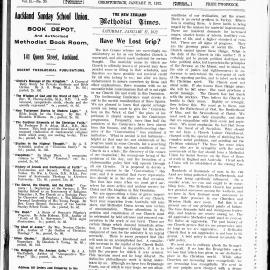 The New Zealand Methodist Times: 27th January 1912