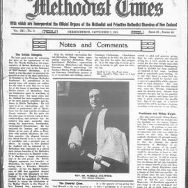 The New Zealand Methodist Times: 3rd September 1921
