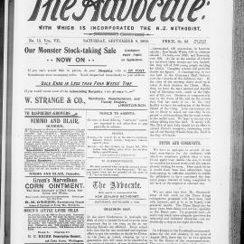 The Advocate: 8th September 1900