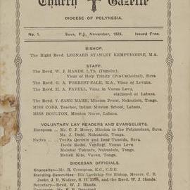 Church Gazette, Polynesia: November 1924