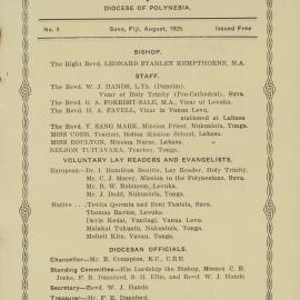 Church Gazette, Polynesia: August 1925