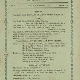 Church Gazette, Polynesia: November 1925