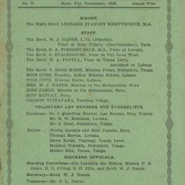 Church Gazette, Polynesia: November 1926