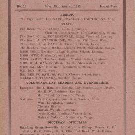 Church Gazette, Polynesia: August 1927