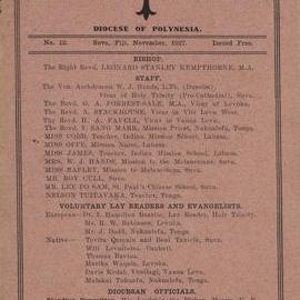 Church Gazette, Polynesia: November 1927