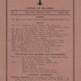 Church Gazette, Polynesia: February 1928
