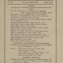 Church Gazette, Polynesia: August 1929