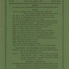 Church Gazette, Polynesia: August 1931