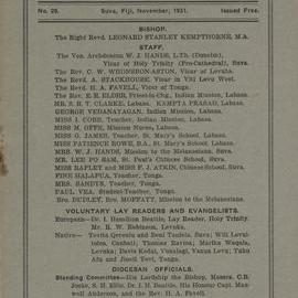 Church Gazette, Polynesia: November 1931