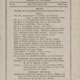 Church Gazette, Polynesia: August 1932