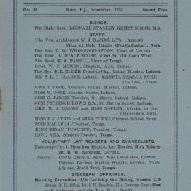 Church Gazette, Polynesia: November 1932