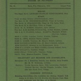 Church Gazette, Polynesia: February 1933