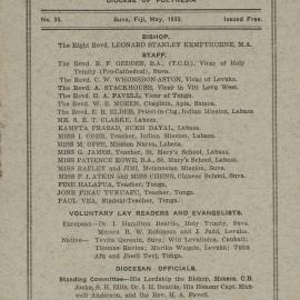 Church Gazette, Polynesia: May 1933