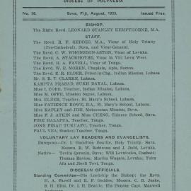 Church Gazette, Polynesia: August 1933