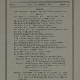 Church Gazette, Polynesia: November 1933
