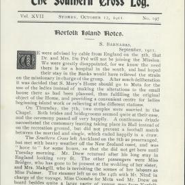 Southern Cross Log: Issue 197, October 1911