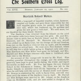 Southern Cross Log: Issue 200, January 1912