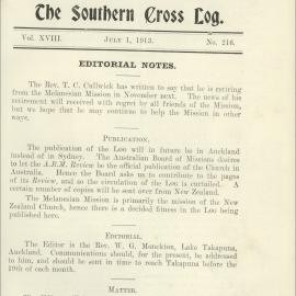 Southern Cross Log: Issue 216, July 1913