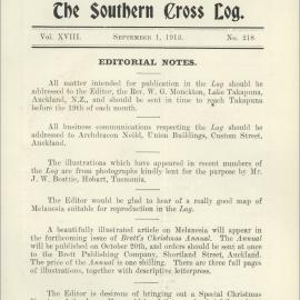 Southern Cross Log: Issue 218, September 1913