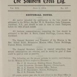 Southern Cross Log: Issue 227, July 1914