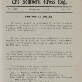 Southern Cross Log: Issue 229, September 1914