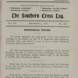 Southern Cross Log: Issue 240, September 1915