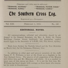 Southern Cross Log: Issue 245, February 1916